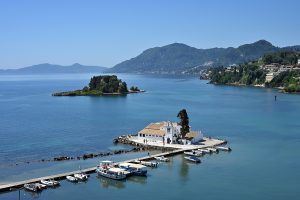 Corfu Town, June 16: View To Sea Harbour And Vlacherna Monastery